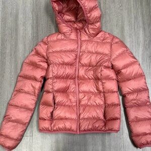TNA Quilted Pink Puffer Jacket with Hood